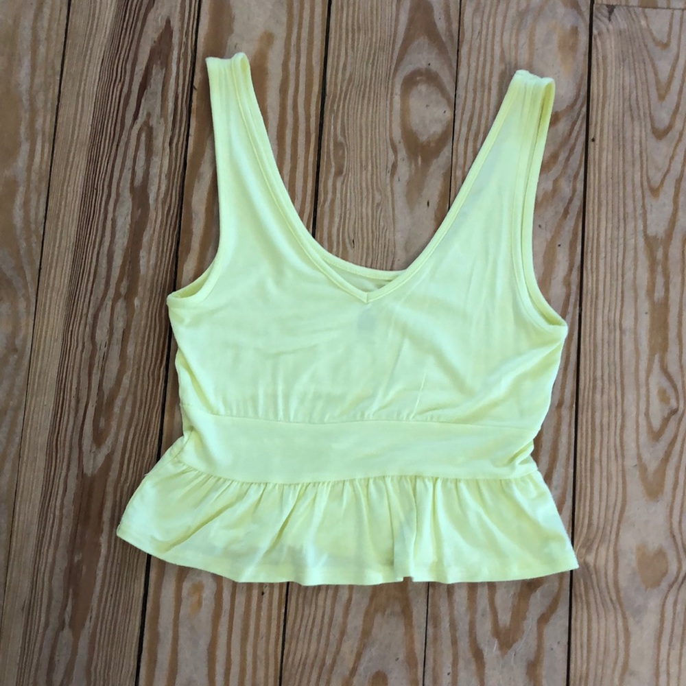 Yellow Cropped Tank Top